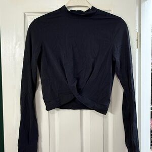 BuffBunny Black Long Sleeve Twist Top